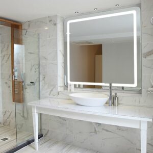 Electric Mirror Aria installed in bathroom